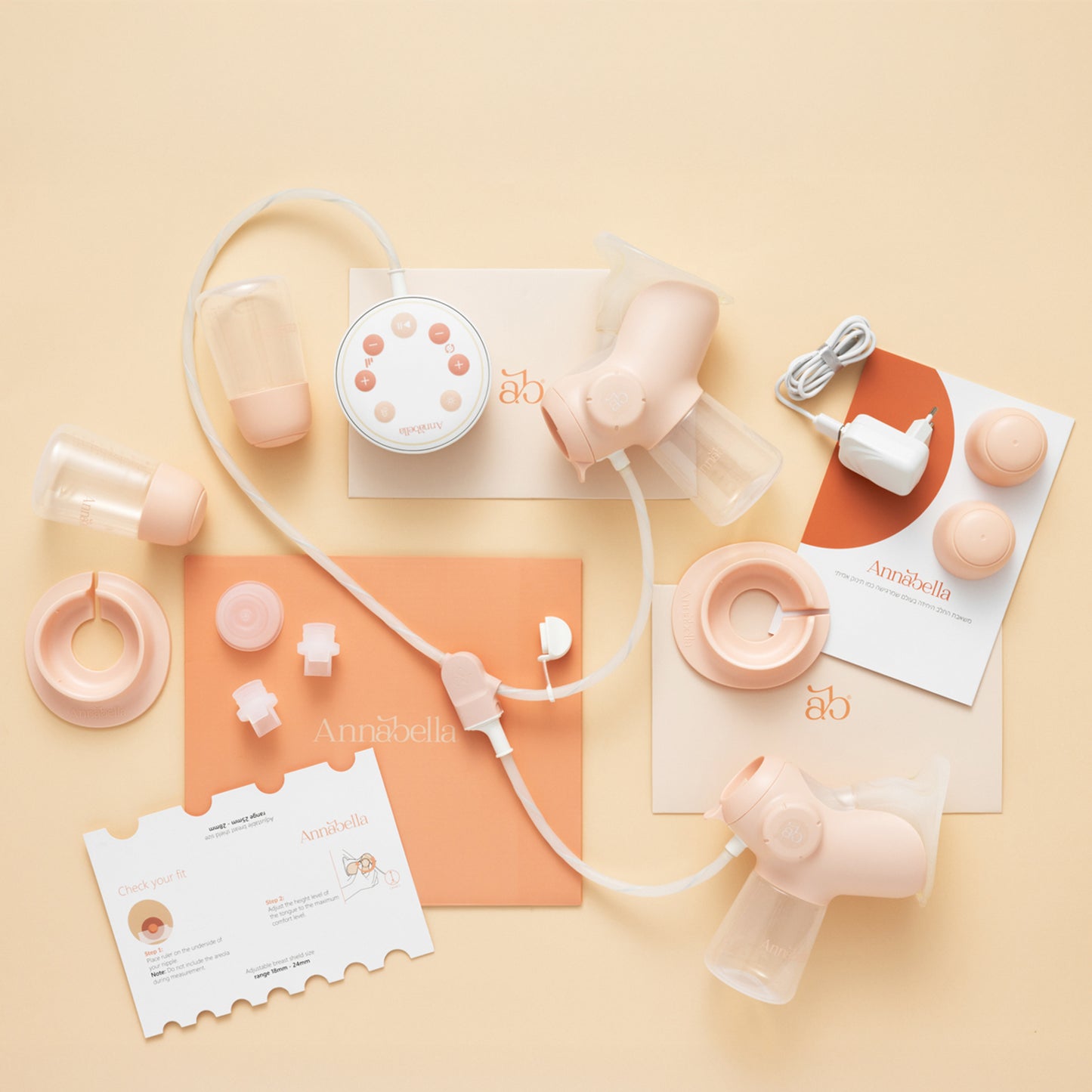 Annabella Double Electric Breast Pump with revolutionary Tongue-Simulating Technology Portable including Hands free pumping Bra