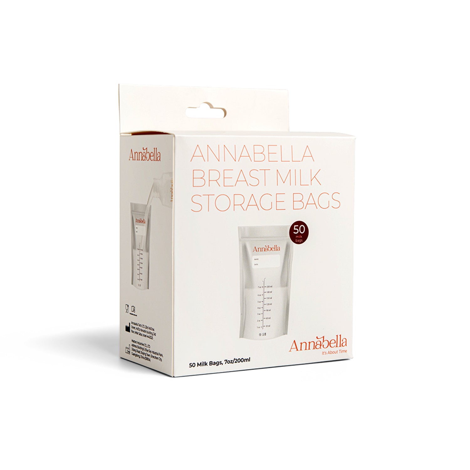 Annabella Breast Milk Storage Bags, 50 pieces, 200 ml, breast milk storage, with double seal