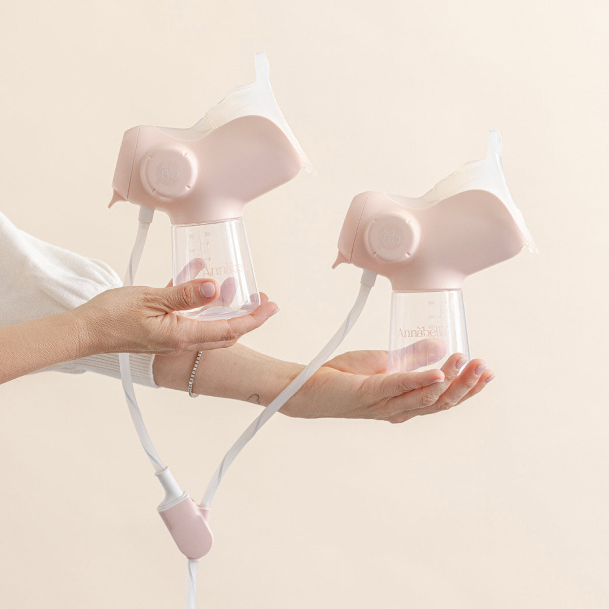 Annabella Double Electric Breast Pump with revolutionary Tongue-Simulating Technology Portable including Hands free pumping Bra